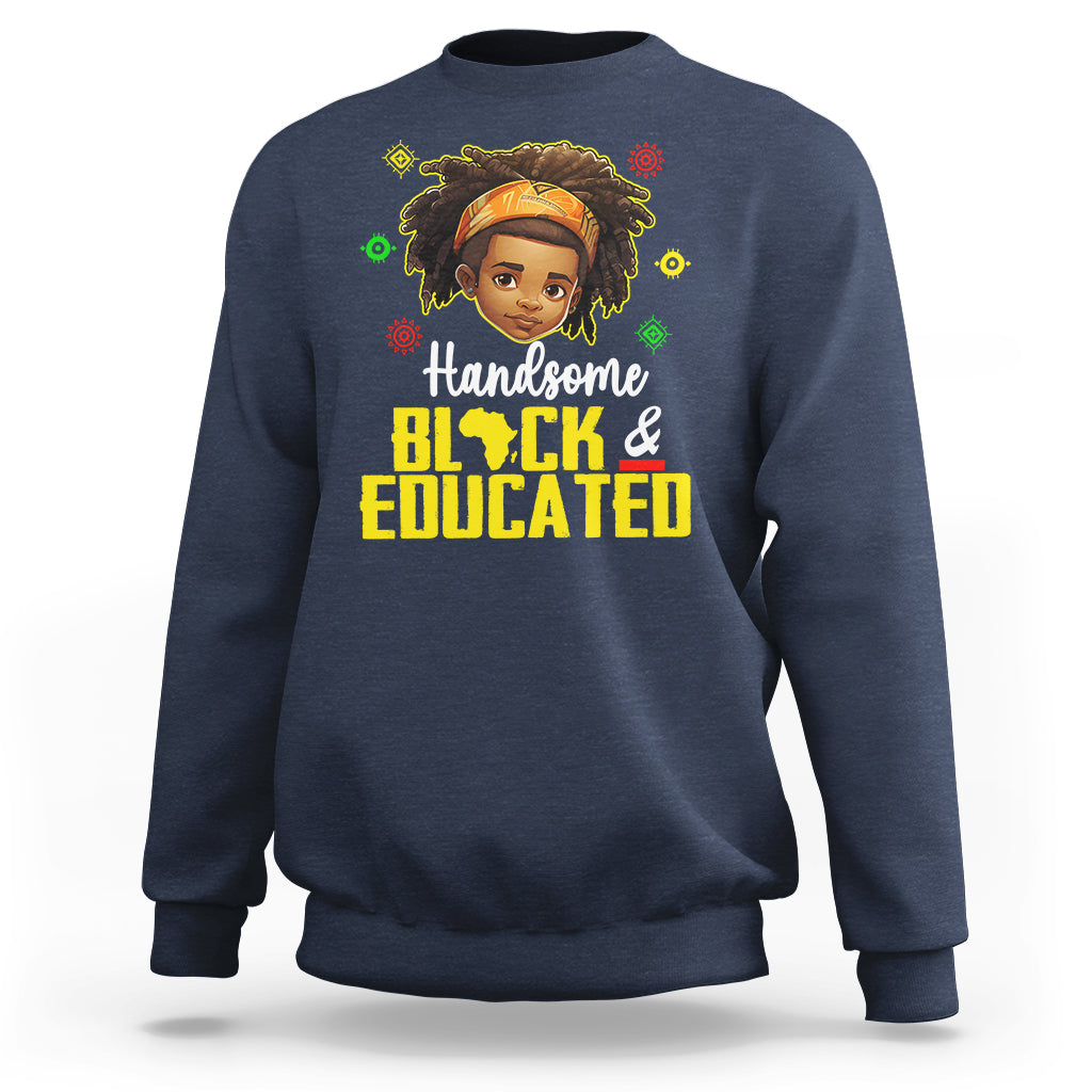 Handsome Black And Educated I Am The Strong African King Boy Sweatshirt - Wonder Print Shop