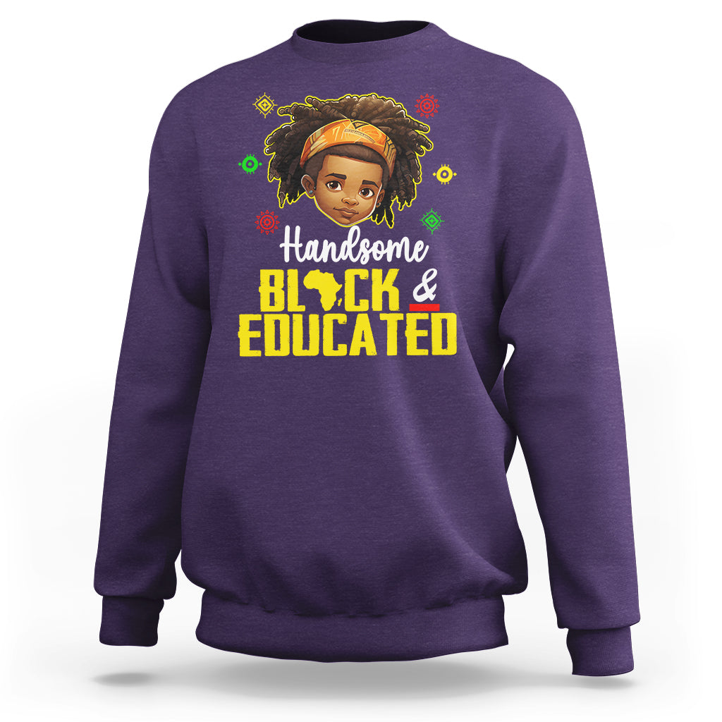 Handsome Black And Educated I Am The Strong African King Boy Sweatshirt - Wonder Print Shop