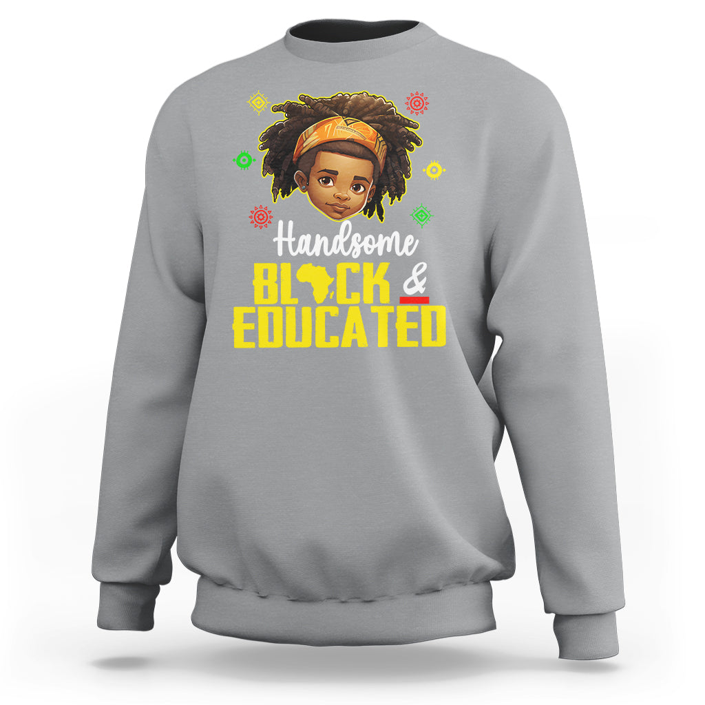 Handsome Black And Educated I Am The Strong African King Boy Sweatshirt - Wonder Print Shop