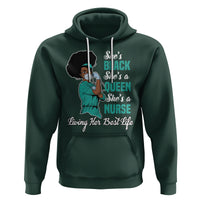 She's Black She's A Queen She's A Nurse Living Her Best Life Hoodie - Wonder Print Shop
