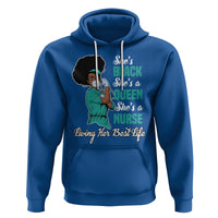 She's Black She's A Queen She's A Nurse Living Her Best Life Hoodie - Wonder Print Shop
