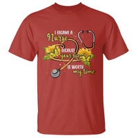 I Became A Nurse Because Your Life Is Worth My Time Sunflower Butterfly T Shirt - Wonder Print Shop