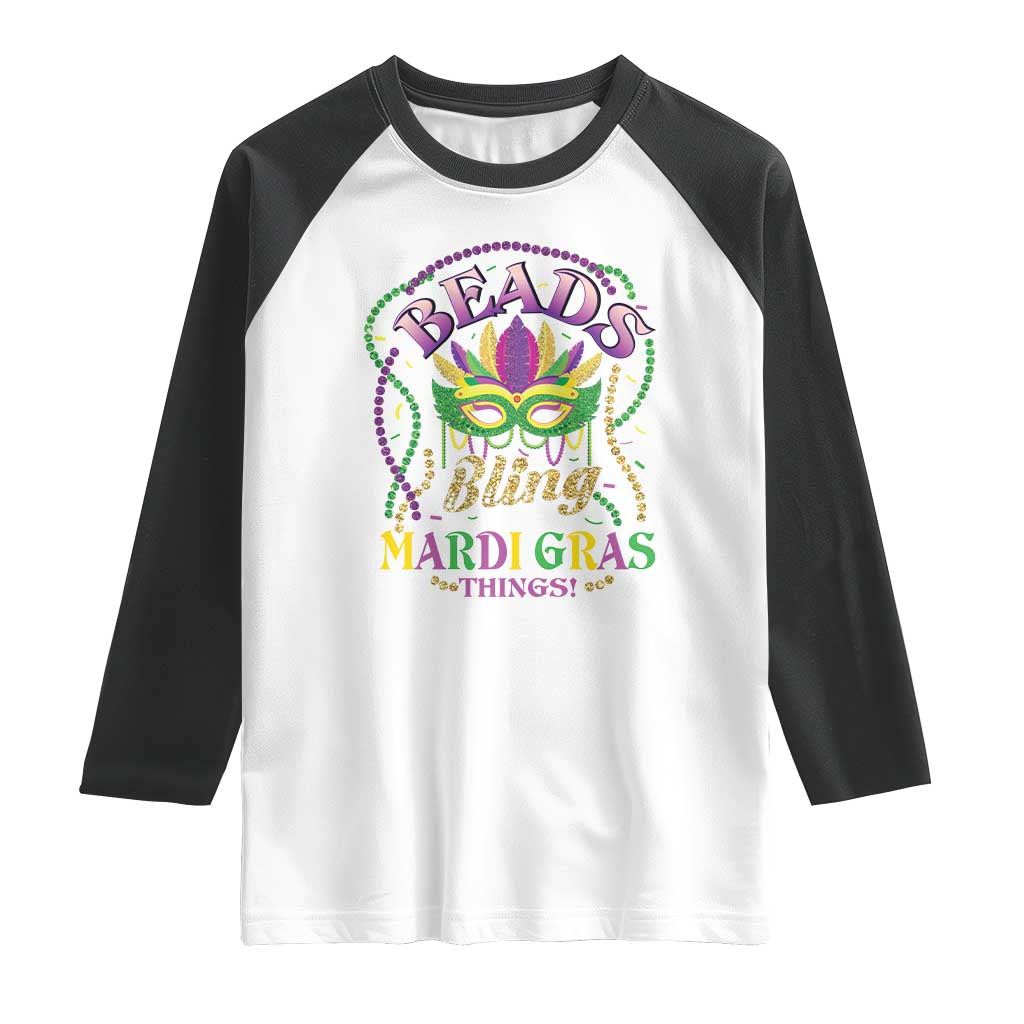 Beads And Bling It's A Mardi Gras Thing New Orleans Raglan Shirt