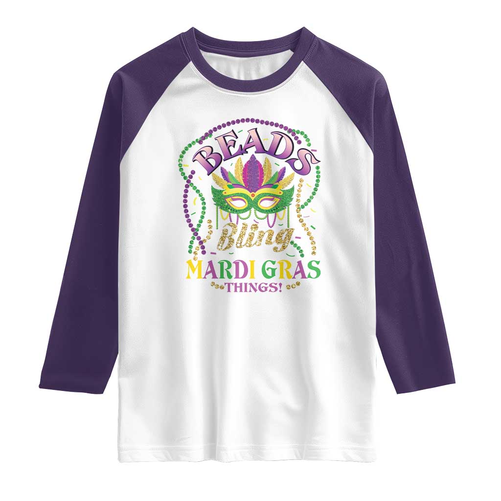 Beads And Bling It's A Mardi Gras Thing New Orleans Raglan Shirt