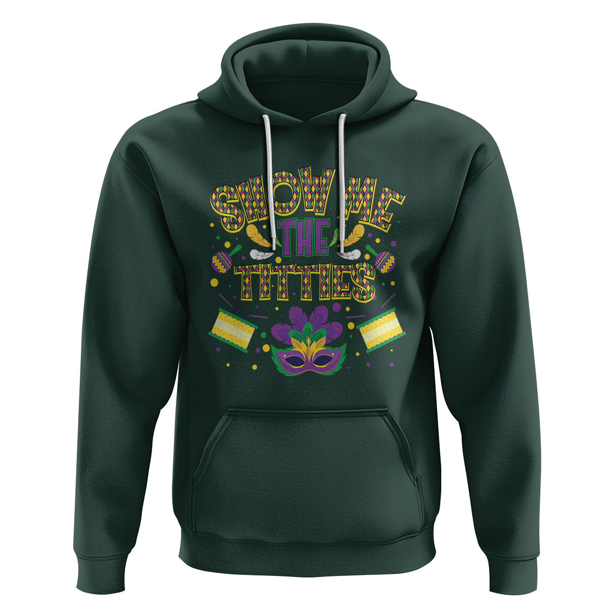 Mardi Gras Hoodie Show Me The Titties Funny Party - Wonder Print Shop