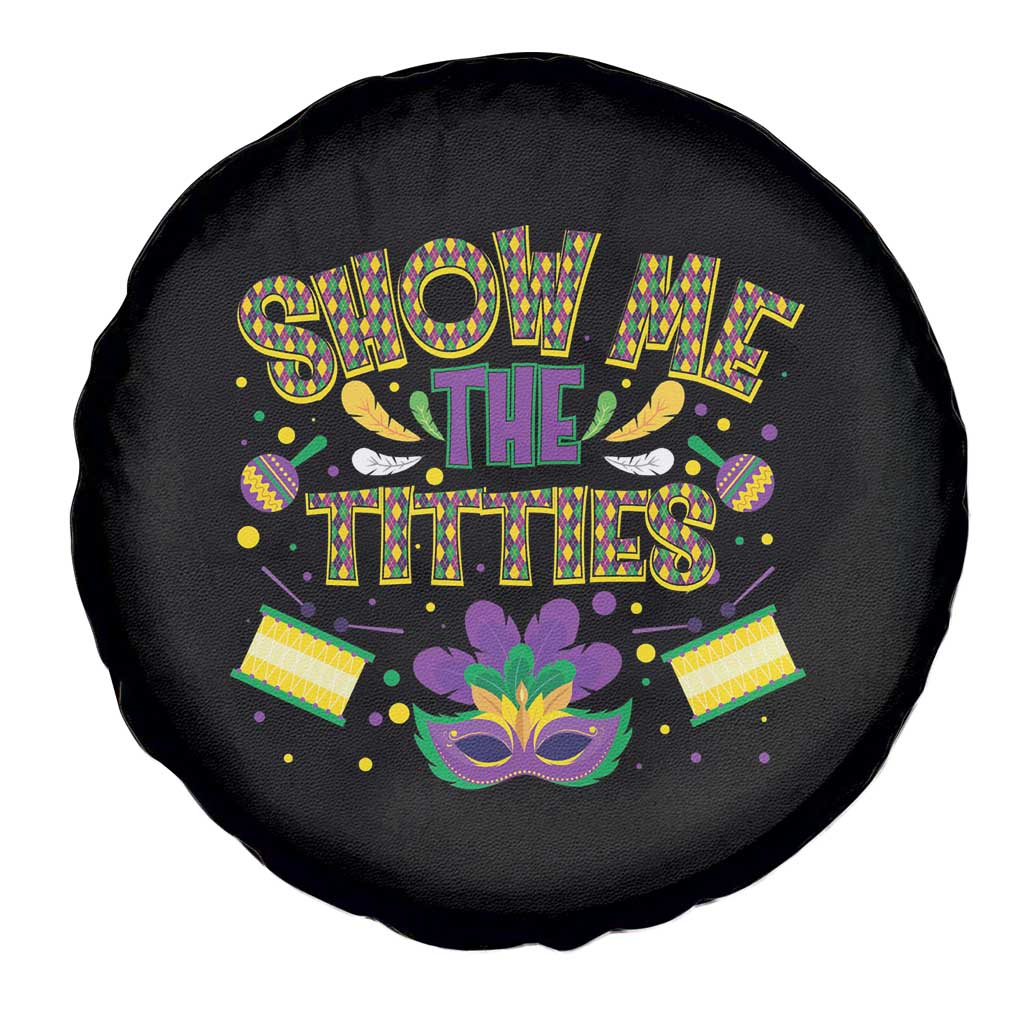 Mardi Gras Spare Tire Cover Show Me The Titties Funny Party