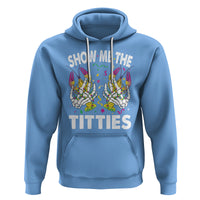 Mardi Gras Hoodie Show Me The Titties Funny Skeleton Crawfish - Wonder Print Shop
