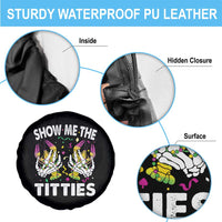 Mardi Gras Spare Tire Cover Show Me The Titties Funny Skeleton Crawfish