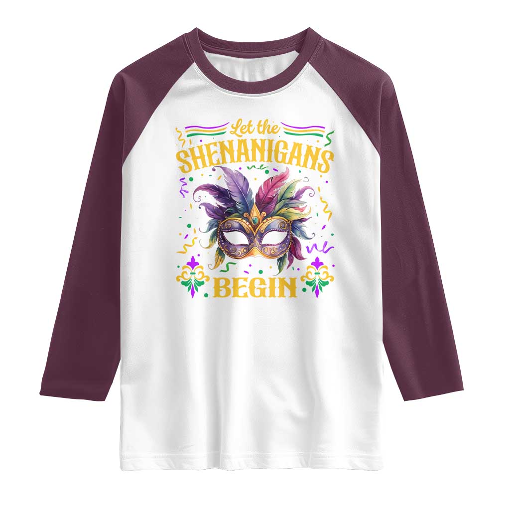 Mardi Gras Raglan Shirt Let The Shenanigans Begin