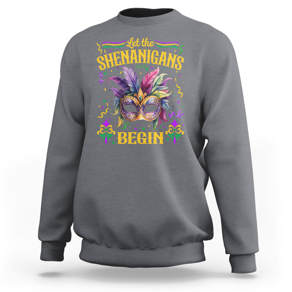 Mardi Gras Sweatshirt Let The Shenanigans Begin - Wonder Print Shop