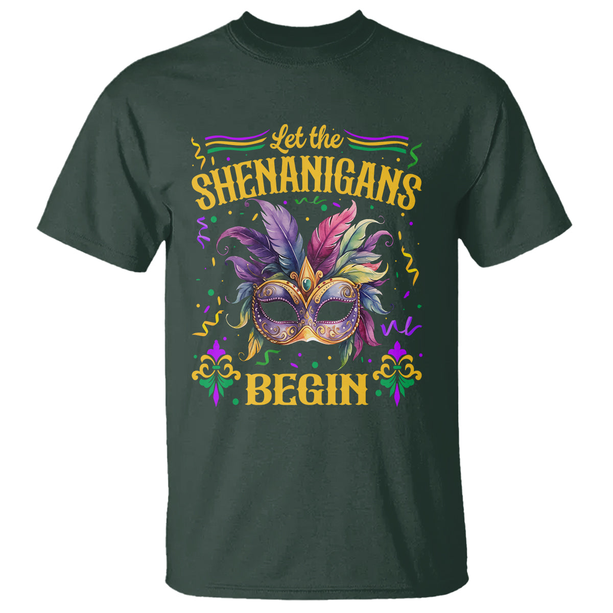 Mardi Gras T Shirt Let The Shenanigans Begin - Wonder Print Shop