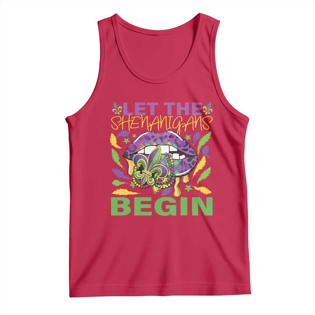 Mardi Gras Tank Top Let The Shenanigans Begin Leopard Lips
