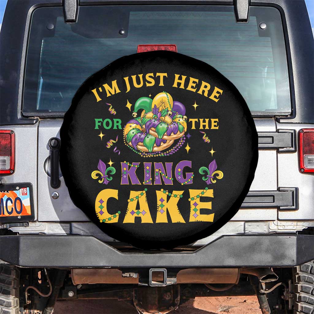 Funny Mardi Gras Spare Tire Cover I'm Just Here For The King Cake