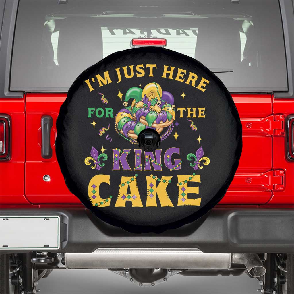 Funny Mardi Gras Spare Tire Cover I'm Just Here For The King Cake