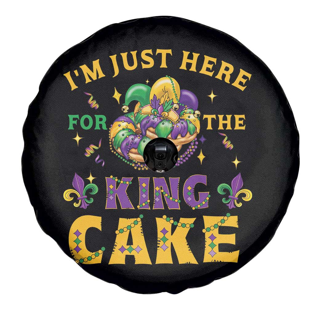 Funny Mardi Gras Spare Tire Cover I'm Just Here For The King Cake
