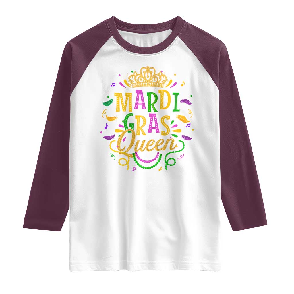 Mardi Gras Queen Raglan Shirt Parade Party Fat Tuesday New Orleans