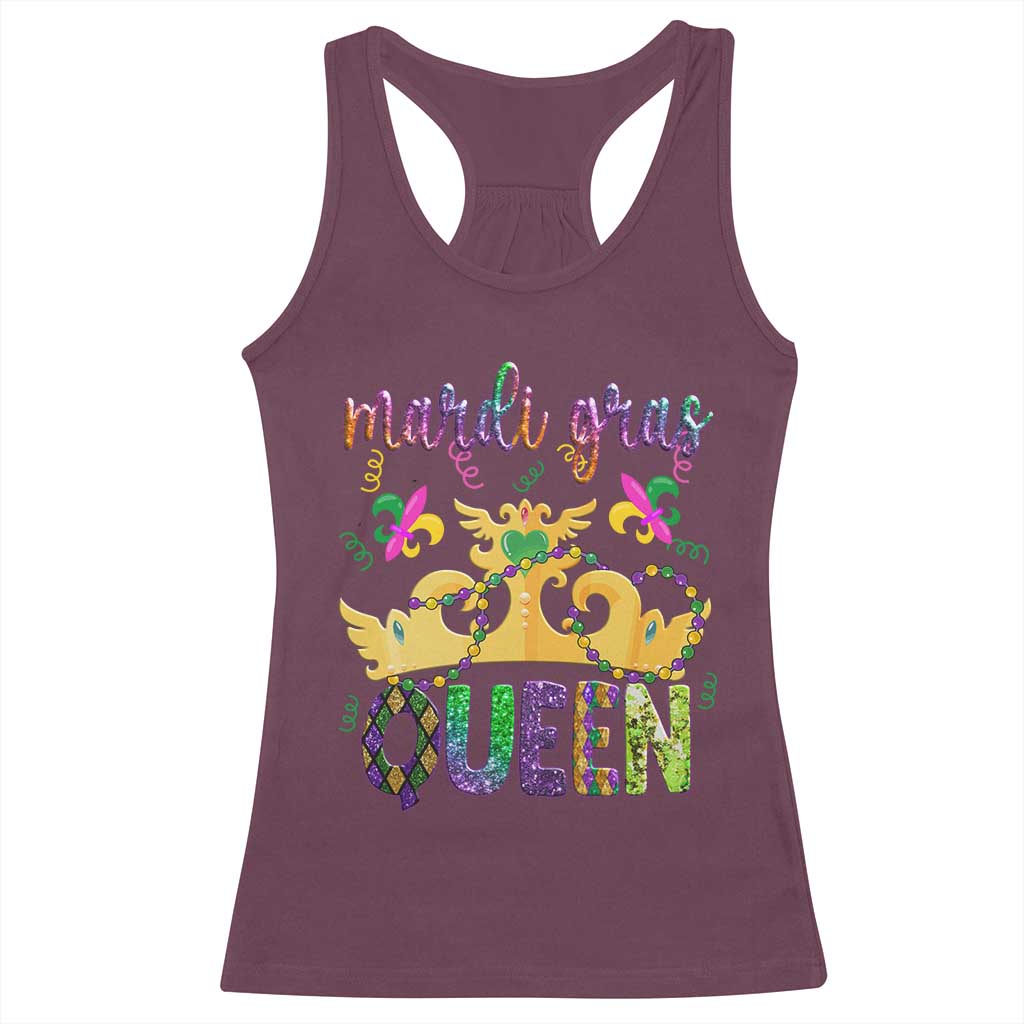 Mardi Gras Queen Carnival New Orleans Racerback Tank Top