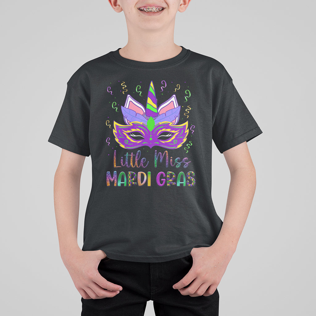 Mardi Gras T Shirt For Kid Little Miss Unicorn Cute Girl Women