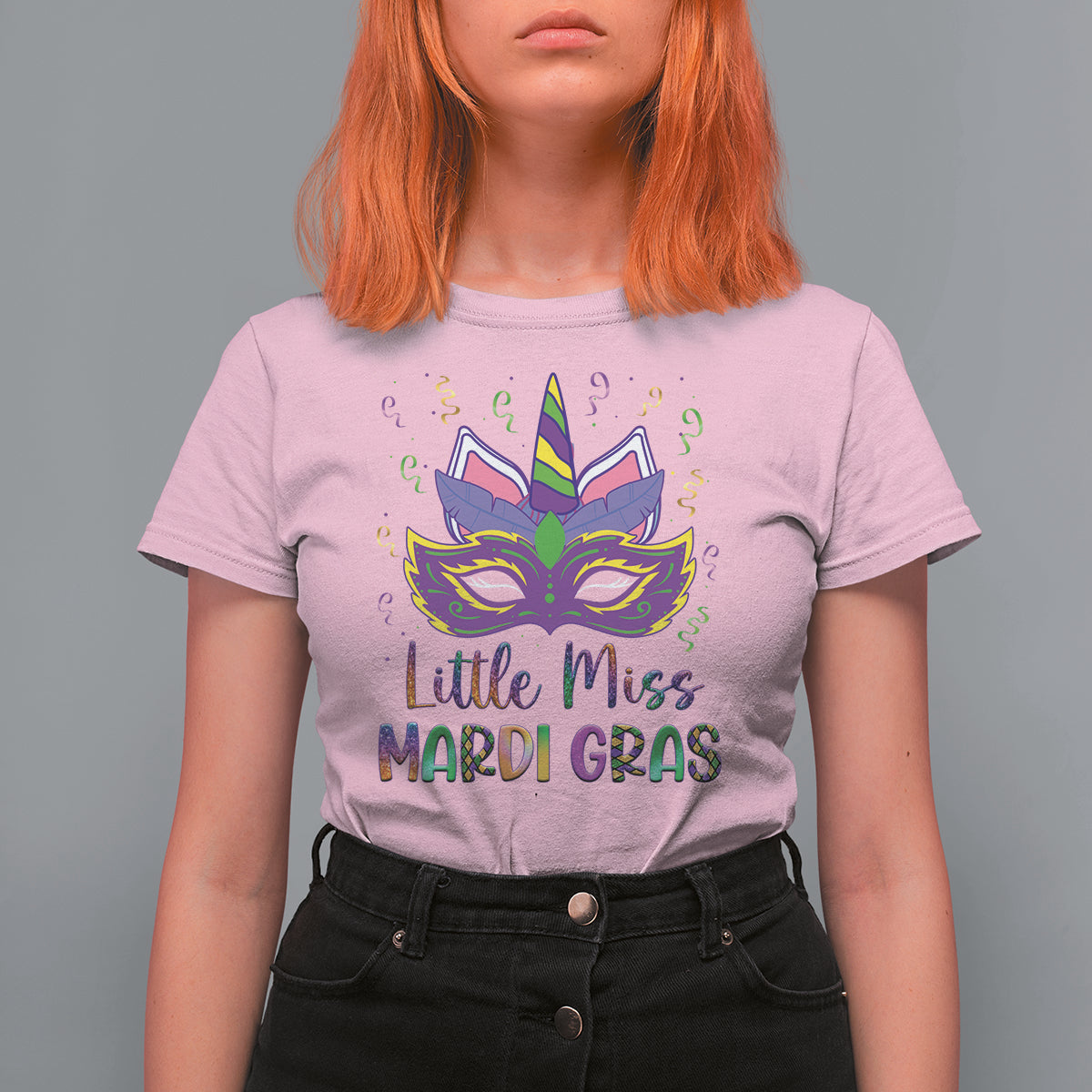 Mardi Gras T Shirt For Women Little Miss Unicorn Cute Girl Women - Wonder Print Shop