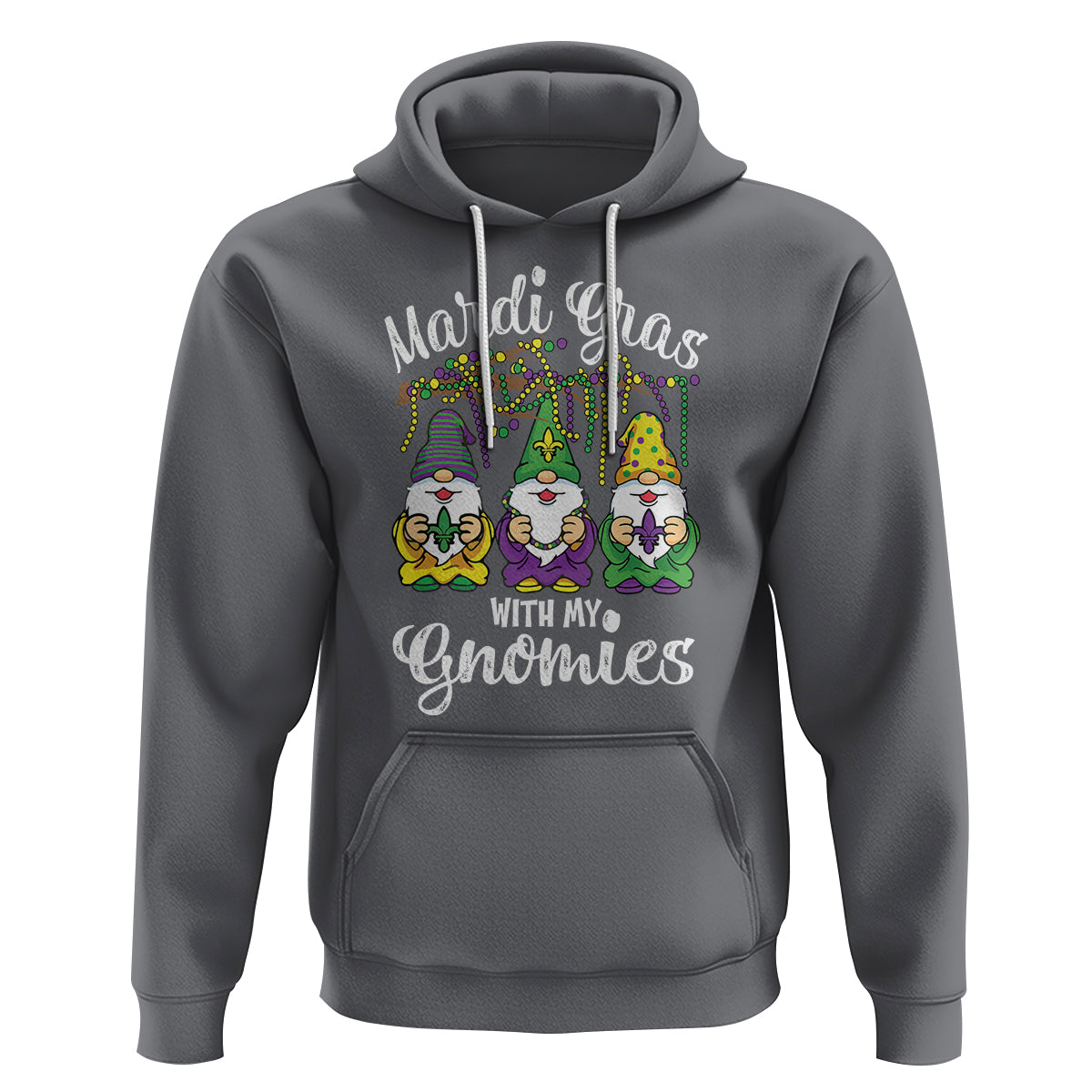 Mardi Gras With My Gnomies Funny Gnomes Squad Hoodie - Wonder Print Shop