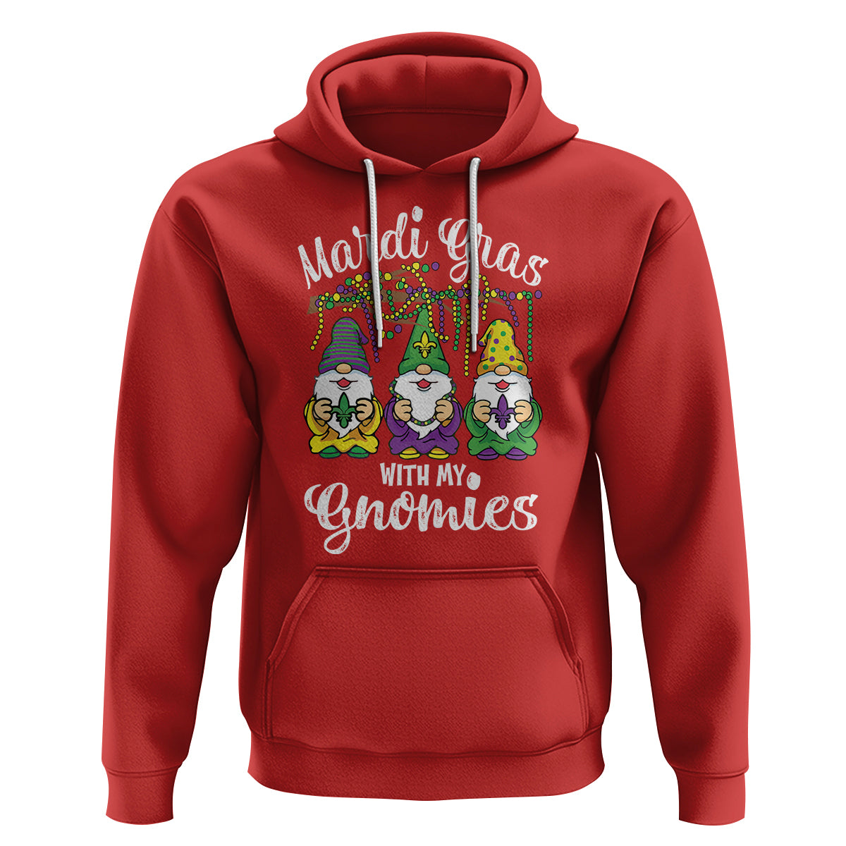 Mardi Gras With My Gnomies Funny Gnomes Squad Hoodie - Wonder Print Shop