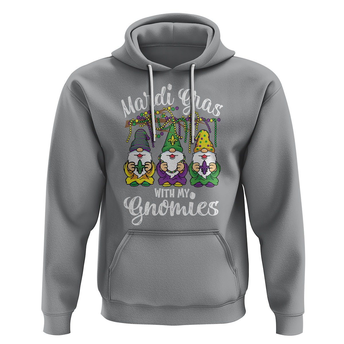 Mardi Gras With My Gnomies Funny Gnomes Squad Hoodie - Wonder Print Shop