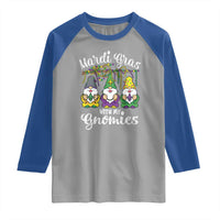Mardi Gras With My Gnomies Funny Gnomes Squad Raglan Shirt