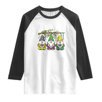Mardi Gras With My Gnomies Funny Gnomes Squad Raglan Shirt