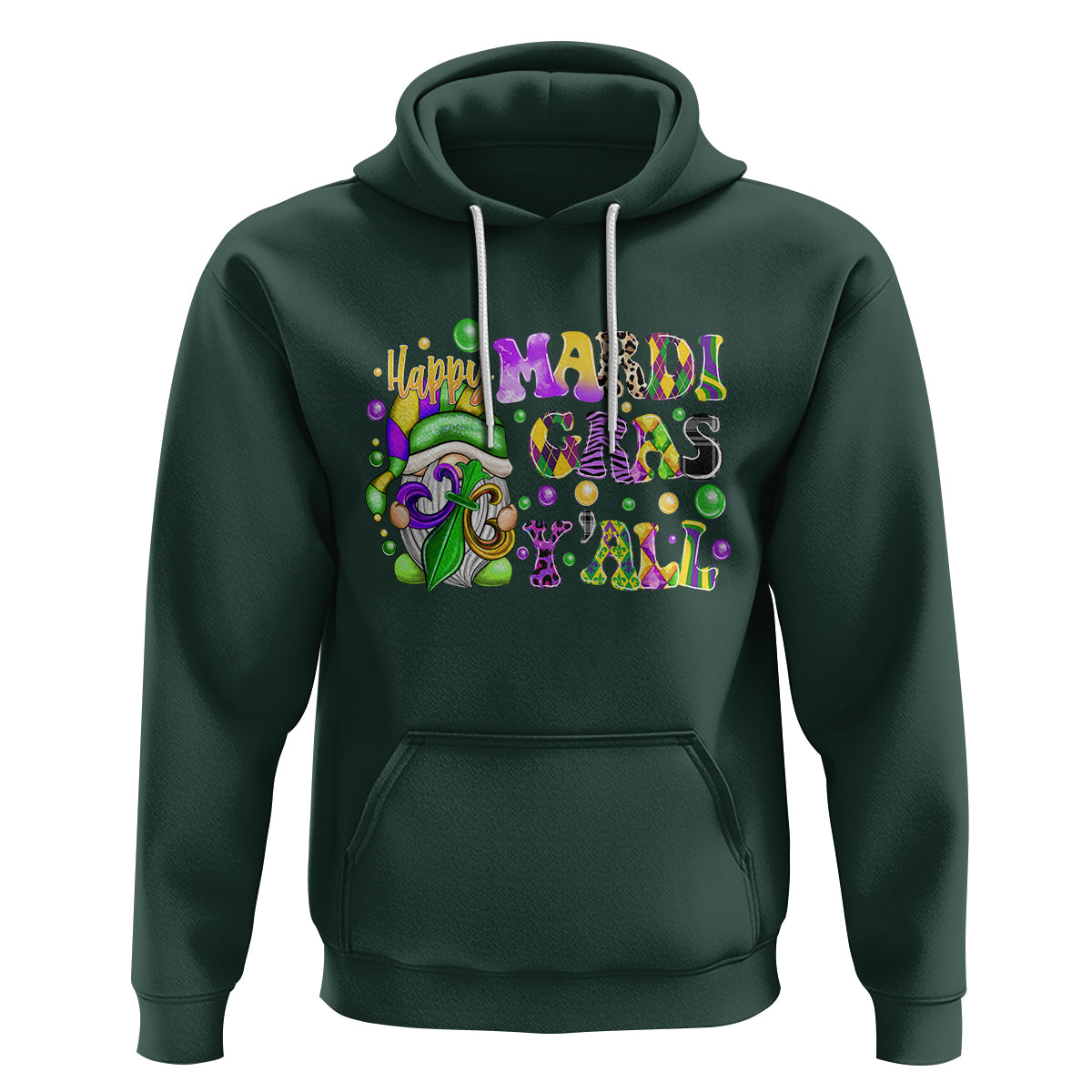 Happy Mardi Gras Y'all Cute Gnome Fat Tuesday Hoodie - Wonder Print Shop