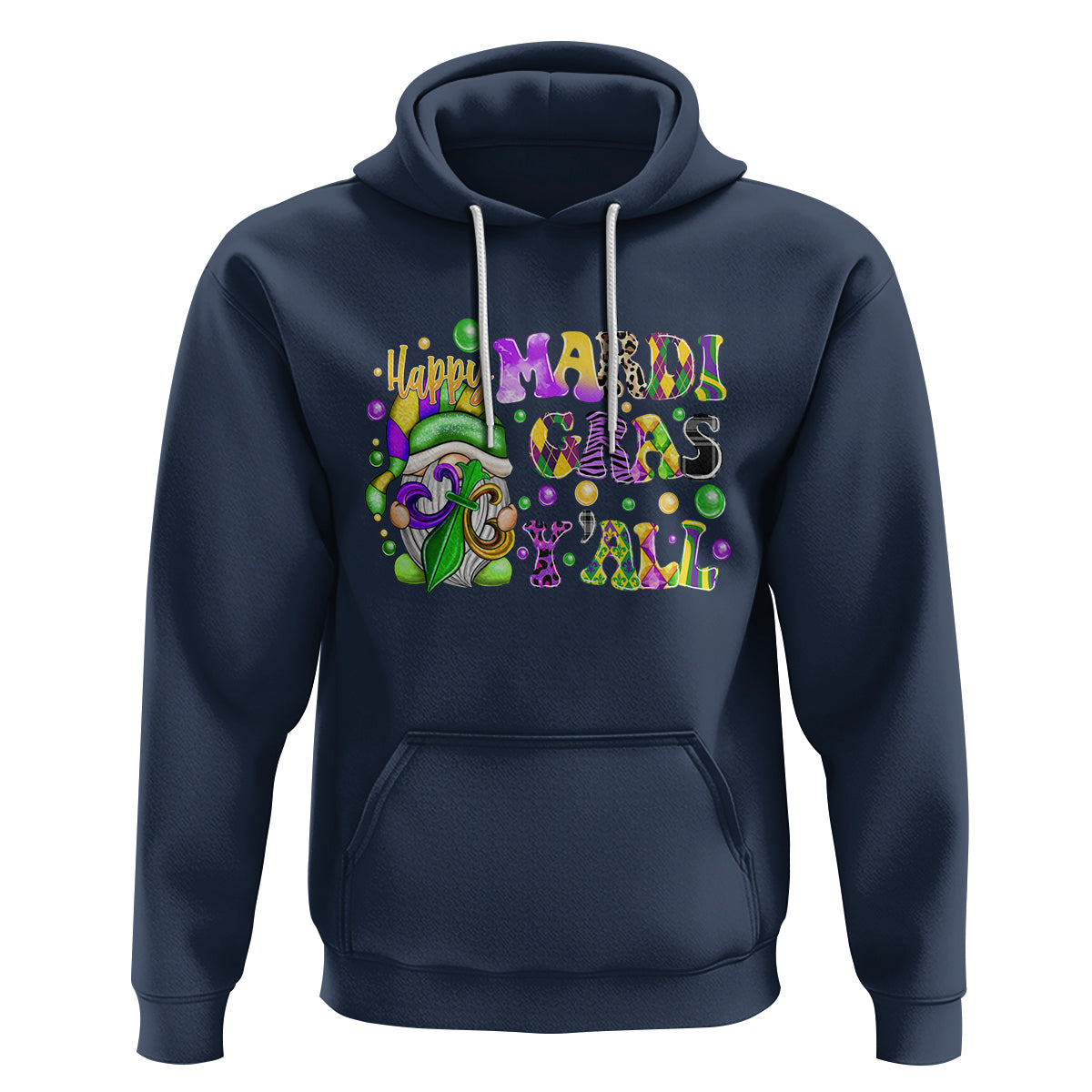 Happy Mardi Gras Y'all Cute Gnome Fat Tuesday Hoodie - Wonder Print Shop