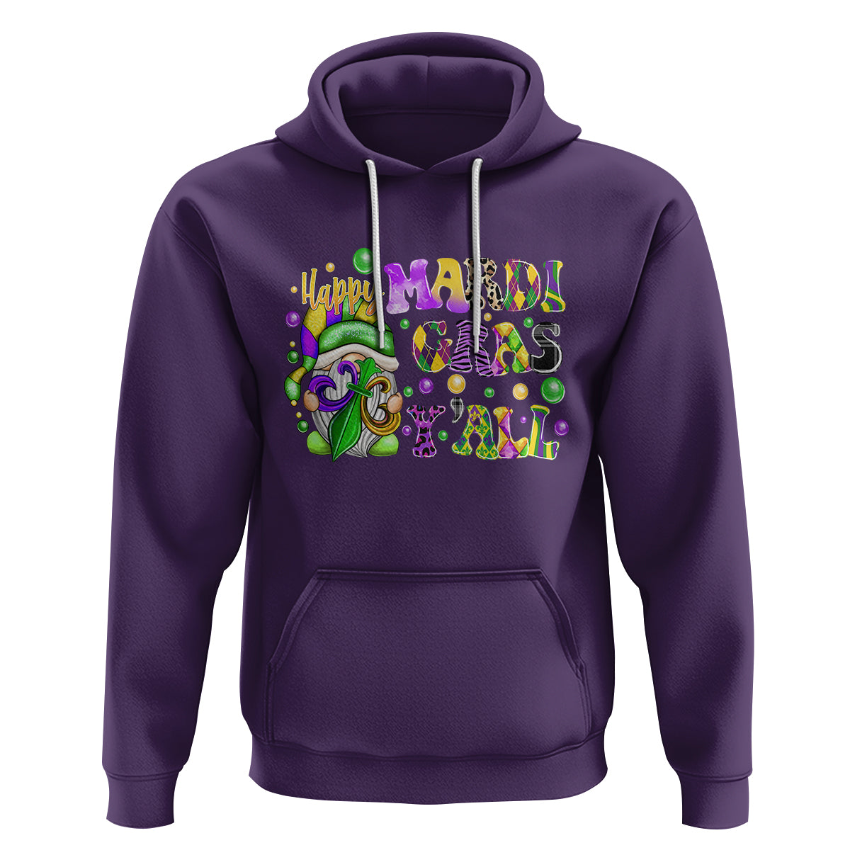 Happy Mardi Gras Y'all Cute Gnome Fat Tuesday Hoodie - Wonder Print Shop