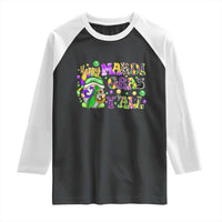 Happy Mardi Gras Y'all Cute Gnome Fat Tuesday Raglan Shirt