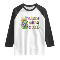 Happy Mardi Gras Y'all Cute Gnome Fat Tuesday Raglan Shirt