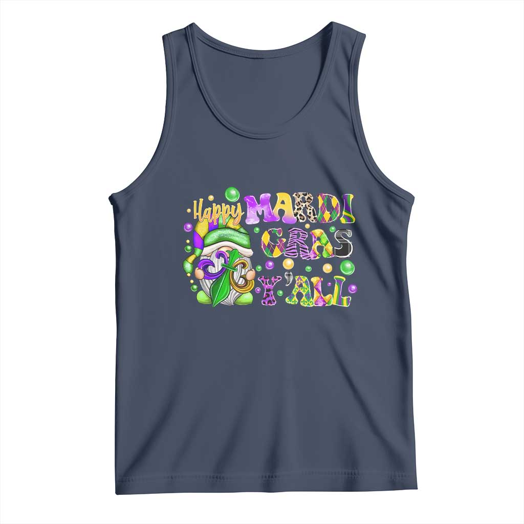 Happy Mardi Gras Y'all Cute Gnome Fat Tuesday Tank Top
