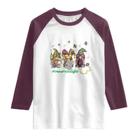 Mardi Gras Raglan Shirt Jester Gnomes Nurse RN ICU NICU ER Scrub