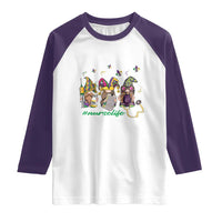 Mardi Gras Raglan Shirt Jester Gnomes Nurse RN ICU NICU ER Scrub
