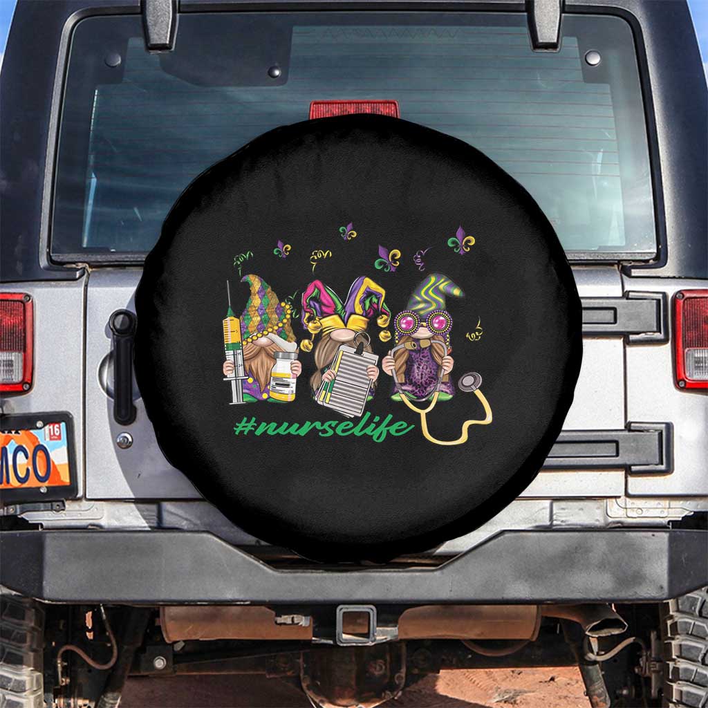 Mardi Gras Spare Tire Cover Jester Gnomes Nurse RN ICU NICU ER Scrub