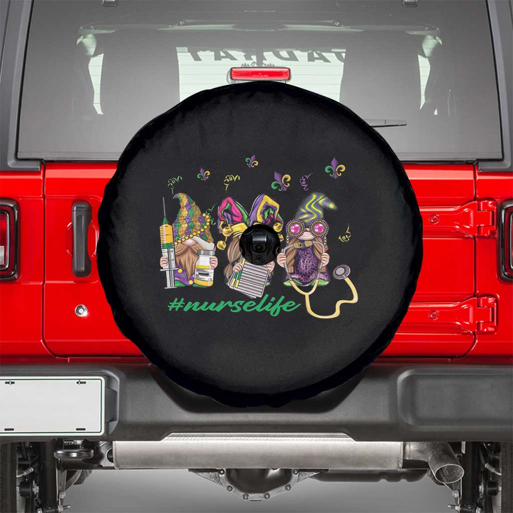 Mardi Gras Spare Tire Cover Jester Gnomes Nurse RN ICU NICU ER Scrub