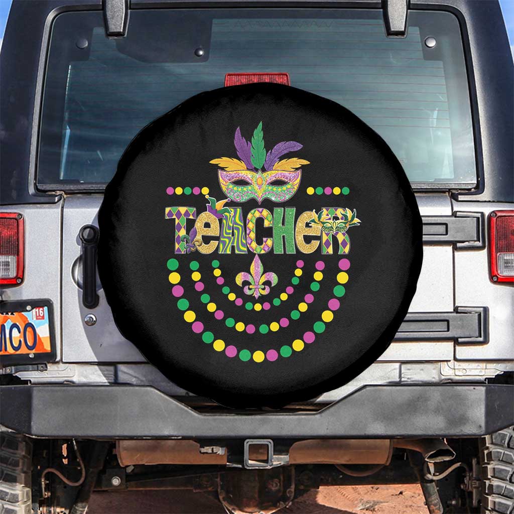 Mardi Gras Teacher Fat Tuesday New Orleans Spare Tire Cover