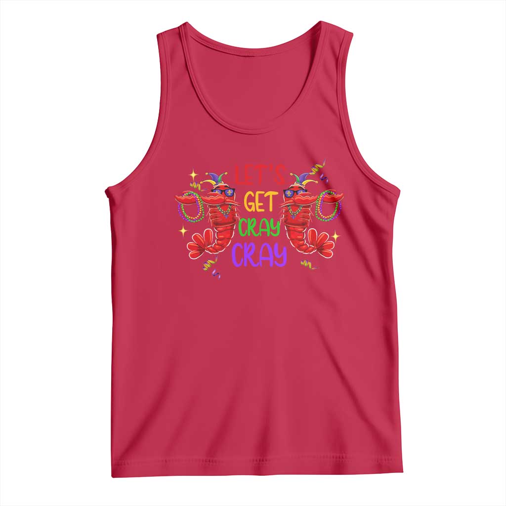 Mardi Gras Tank Top Lets Get Cray Cray Dabbing Crawfish