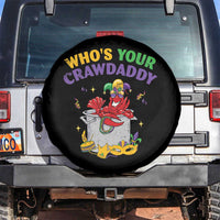 Mardi Gras Spare Tire Cover Who's Your Crawdaddy Funny Crawfish Jester Beads