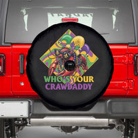 Funny Mardi Gras Spare Tire Cover Who's Your Crawdaddy Crawfish Jester Beads