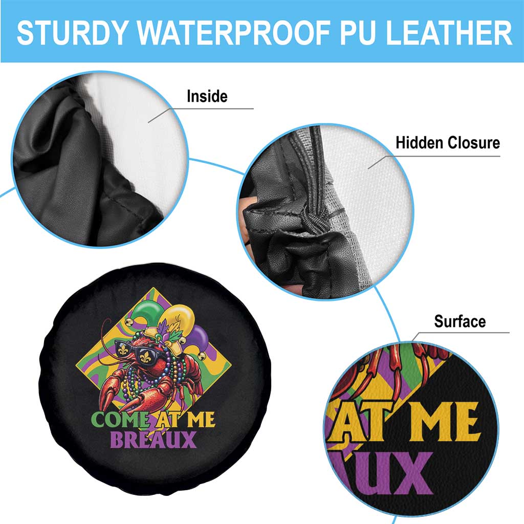 Funny Mardi Gras Spare Tire Cover Come At Me Breaux Crawfish Beads