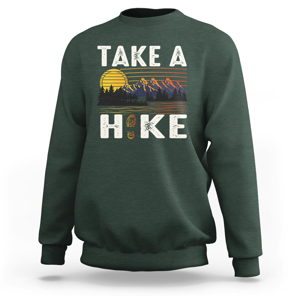 Hiking Lover Sweatshirt Take A Hike Outdoor Nature Camping - Wonder Print Shop