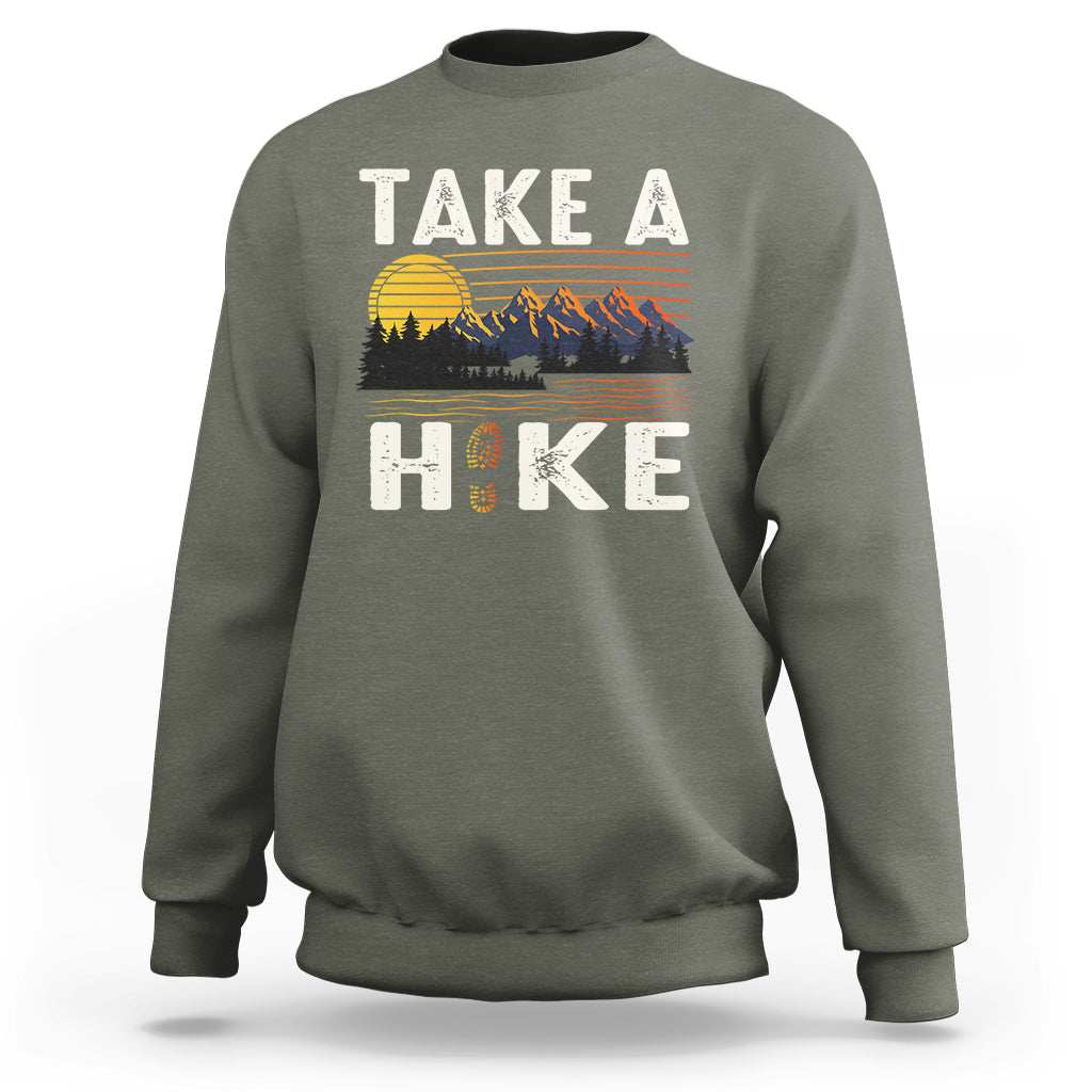 Hiking Lover Sweatshirt Take A Hike Outdoor Nature Camping - Wonder Print Shop
