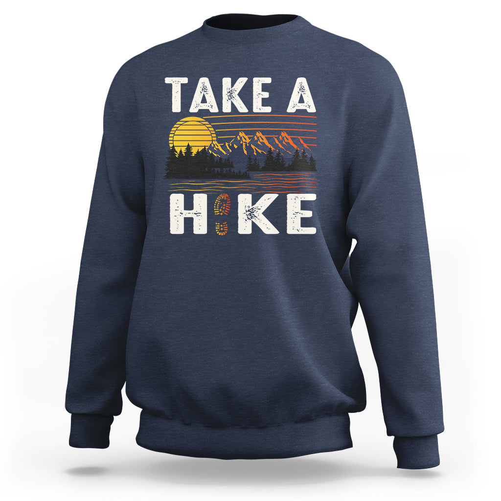 Hiking Lover Sweatshirt Take A Hike Outdoor Nature Camping - Wonder Print Shop