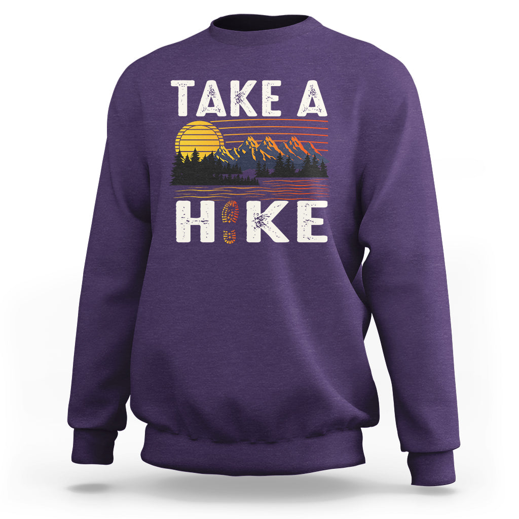 Hiking Lover Sweatshirt Take A Hike Outdoor Nature Camping - Wonder Print Shop