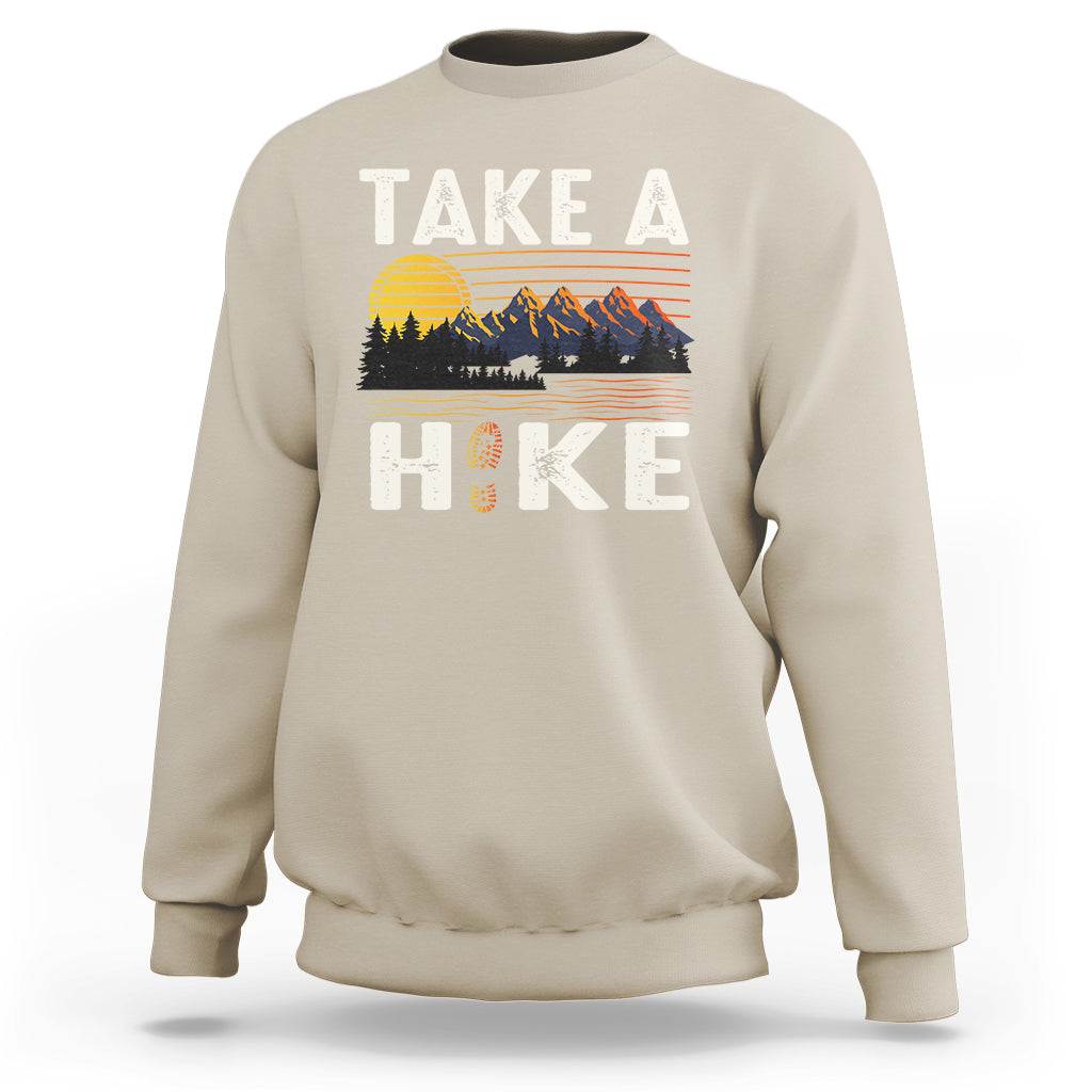 Hiking Lover Sweatshirt Take A Hike Outdoor Nature Camping - Wonder Print Shop