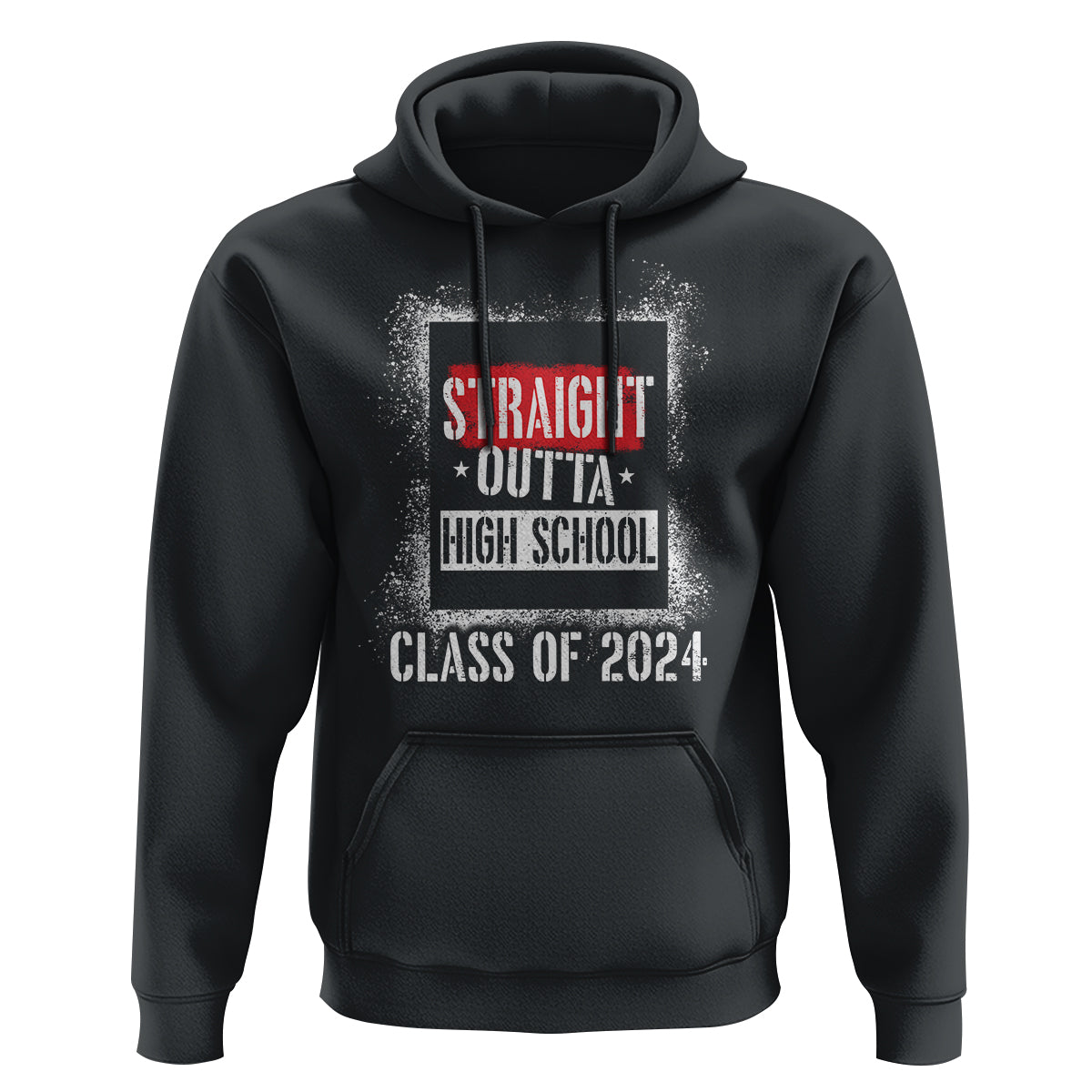 Graduation Hoodie Straight Outta High School 2024 - Wonder Print Shop