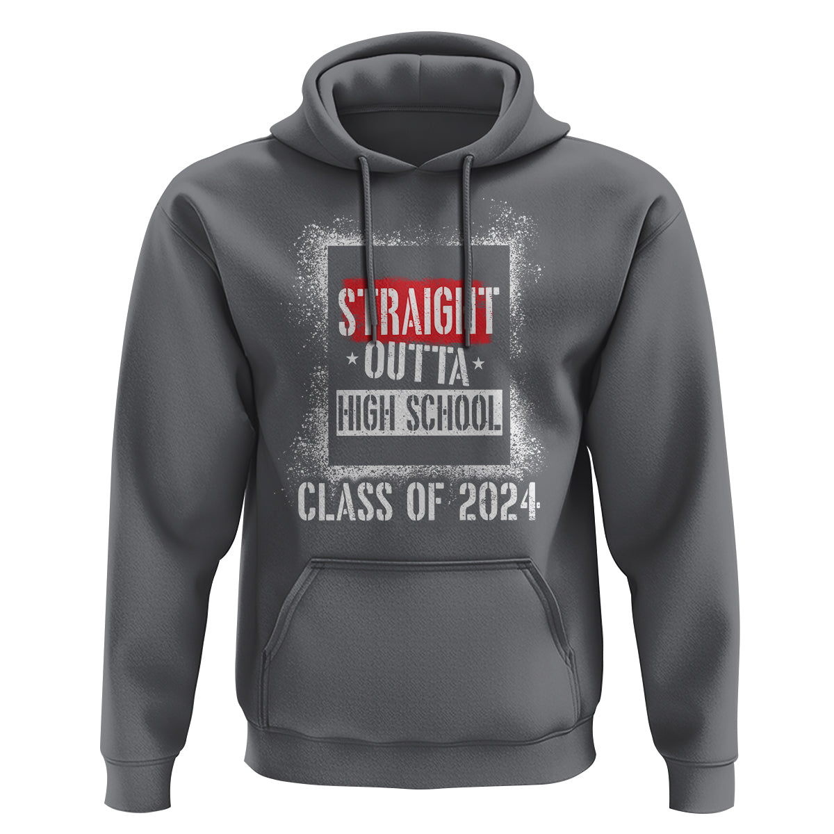 Graduation Hoodie Straight Outta High School 2024 - Wonder Print Shop